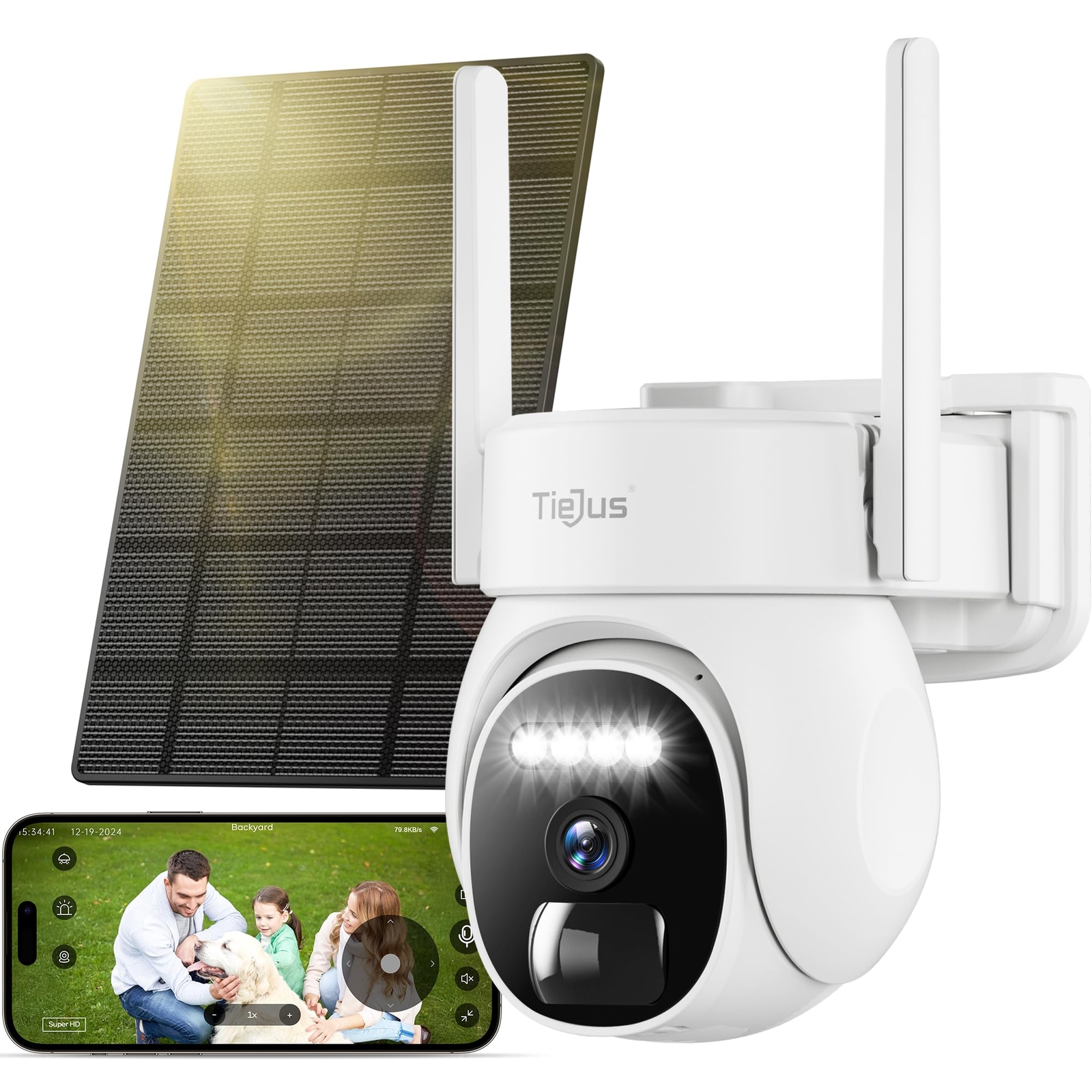 Security Cameras Wireless Outdoor, 2K Solar Cameras Outdoor Wireless, WiFi Ho...