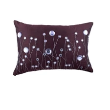 Lumbar Cushion Cover Purple 12 x 16 inch, Rectangle Silk Fabric - Plum Bling