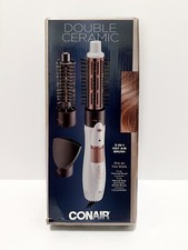 Conair Double Ceramic 3-in-1 Hot Air Brush, Dry as You Style, White