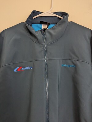 Patagonia Men Soft Shell Jacket Full Zip Polartec Blue Stretch