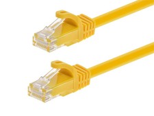 Flexboot Cat5e Ethernet Patch Cable RJ45 Stranded 350Mhz Wire 24AWG 7ft Yellow