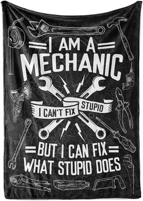 Mechanic Gifts for Men Flannel Throw Blanket, Funny Unique Birthday for Him 50''*