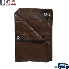 Durable Light-Duty Rip-Stop Tarp 8x10 Waterproof Multi-Purpose Camping Cover New