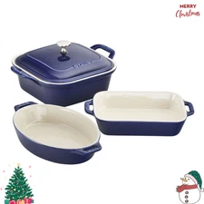 Staub Stoneware 4-pc, Mixed Baking Dish Set, Dark blue
