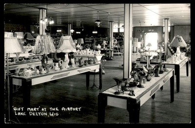 Postcard RPPC Gift Mart at the Airport, Lake Delton, WI