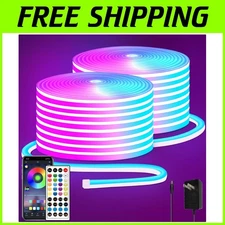 Flexible 100FT RGB LED Neon Strip Lights with App Control for Stunning Decor