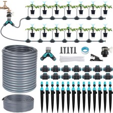Upgrad 30m Automatic Drip Irrigation System Garden Self Watering Plant Hose Kits