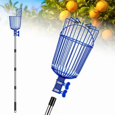 Fruit Picker Pole with Basket Segmented Fruit Picker Pole Tool for Apple Avocado