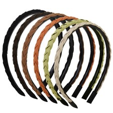 6 Packs Braided Headbands for Women Girls, 1cm Thin Flexible Headband with Te...