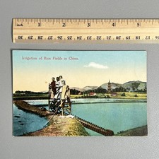 Vintage Kingshill Shanghai Postcard 281 Irrigation Rice Fields China Litho 1910s