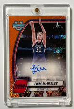 LIAM McNEELEY 2024-25 Bowman Chrome U Orange Shimmer Auto 1/65 UCONN First Print