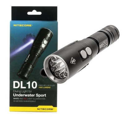 Nitecore DL10 1000 Lumens White, Red Light LED Diving underwater Flashlight