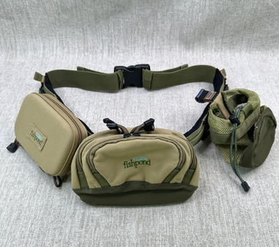 Fishpond Lumbar Belt With Removable Packs Fly Fish Tackle Compartment! VHTF!