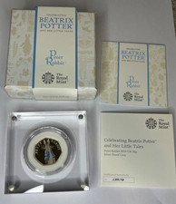 Peter Rabbit 2019 50p Silver Proof Colour Coin - Royal Mint - Limited Mintage