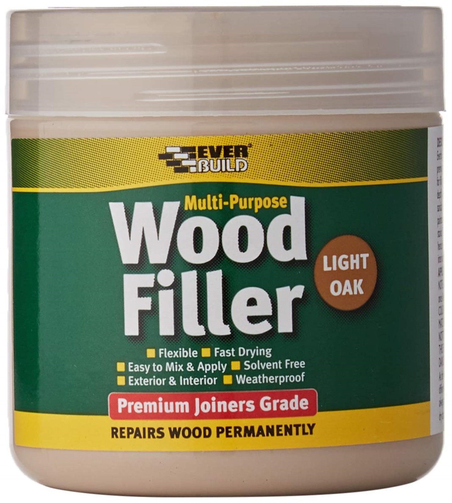 Everbuild Multipurpose Wood Filler – Suitable for Indoor and 250ml, Light Oak