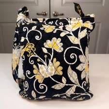 Vera Bradley Yellow Bird Provencal Hipster Crossbody Bag Quilted Purse 11x10