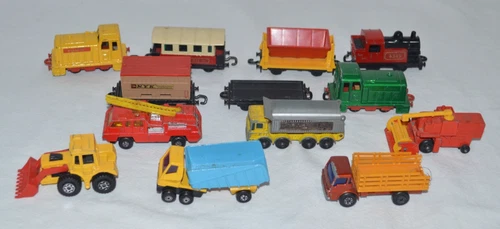 Vintage 1970s Lesney Matchbox Steam Locomotive & Train & Car lot