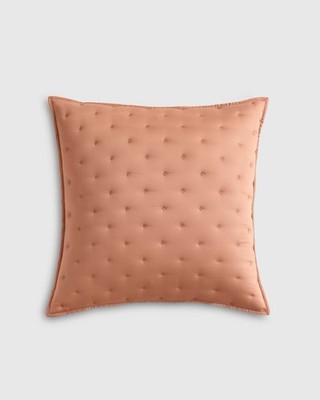 NWOT QUINCE BAMBOO DREAM QUILT EURO PILLOW SHAM 26 X 26 CLAY MSRP $29.90