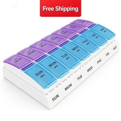 Ezy Dose Weekly (7-Day) AM/PM Pill Organizer, Vitamin and Medicine Box
