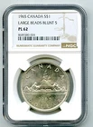 1965 S$1 CANADA SILVER VOYAGEUR NGC PL62 LARGE BEADS BLUNT 5 PROOF LIKE DOLLAR