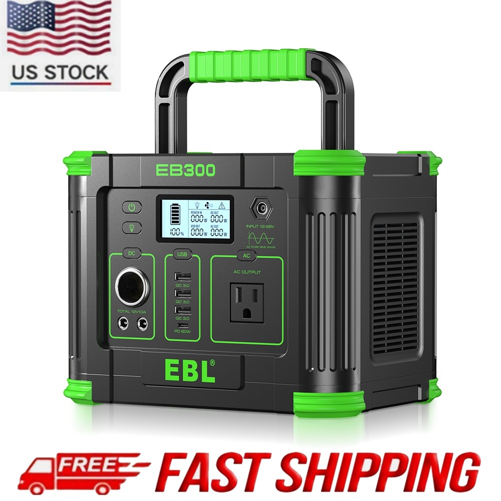 300W 288.6Wh Portable Solar Generator 9-Port Camping Power Supply Camping Home