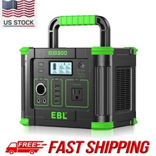 300W 288.6Wh Portable Solar Generator 9-Port Camping Power Supply Camping Home