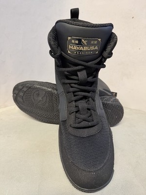 Hayabusa Pro Boxing High Top Shoes Men's US 12 Black Martial Arts MMA NWOB