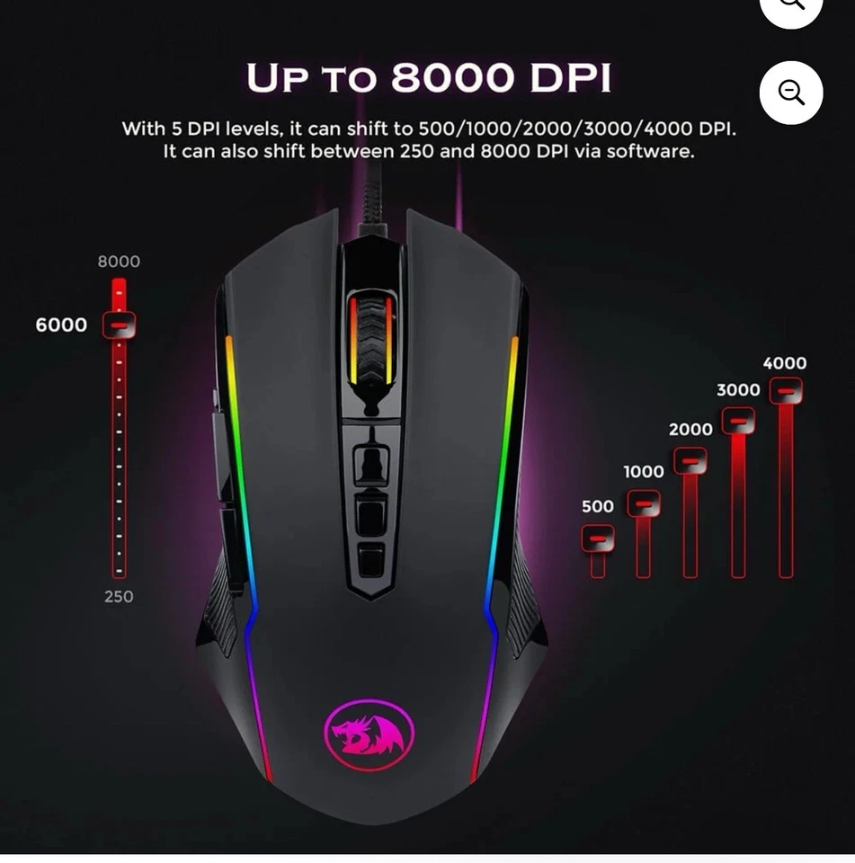 Redragon Ranger Basic RGB Gaming Mouse M910-K New Sealed In Box - Image 4 of 4