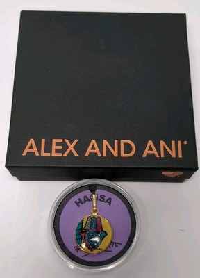 Alex and Ani Art Infusion Chain Station Charm HAMSA Shiny Gold Finish
