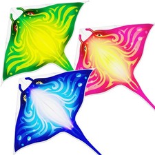 Mint's Colorful Life 3-Pack Devil Fish Kites for Kids & Adults - Easy Fly Delta