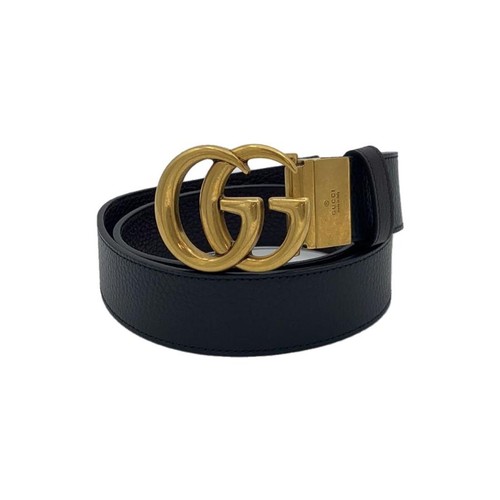 Used GUCCI◆Belt/Leather/BLK/Ladies/474350