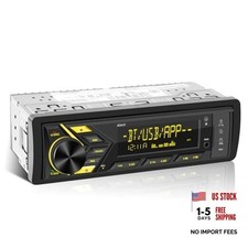 Single Din Car Stereo System - 1 Din Bluetooth Car Radio Receiver - LCD