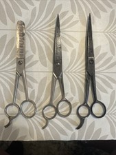 Vintage 3pc Barber Scissors Set Wiss USA Solingen Germany Conjurer Shears Kit