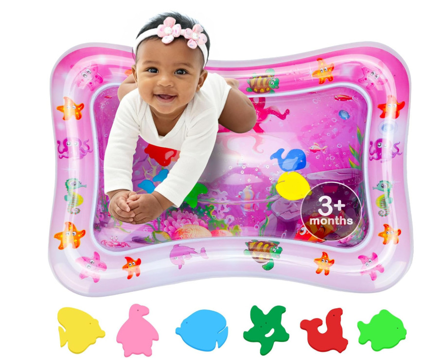 Tappetino Acqua Neonato Rosa Sensoriale - Gioco Tummy Time Senza BPA