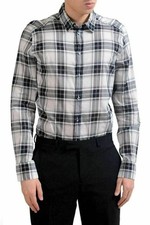 Dolce & Gabbana "Gold" Men's Plaid Long Sleeve Dress Shirt US 16 IT 41