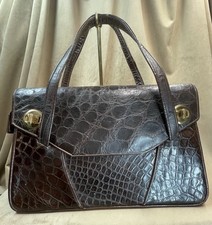 A Beautiful 1940S Genuine Alligator Handbag In Excellent Condition 181 ￼