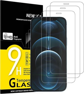3PCS Screen Protector for iPhone 12 Pro Max 6.7 Inch Enhanced Tempered Glass Cas