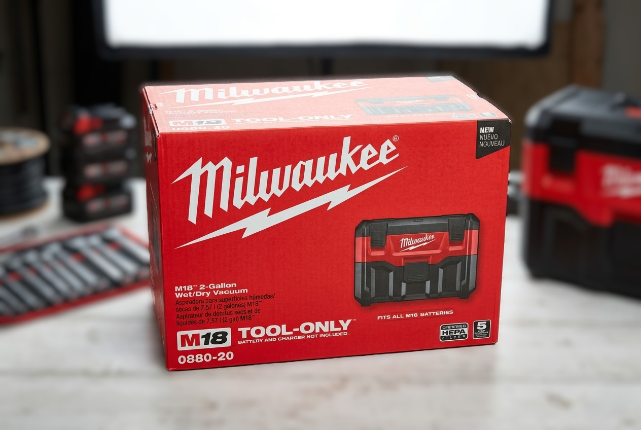 NEW IN BOX Milwaukee 0880-20 Cordless Vacuum M18 2 Gal Wet/Dry HEPA 18 Volt Vac
