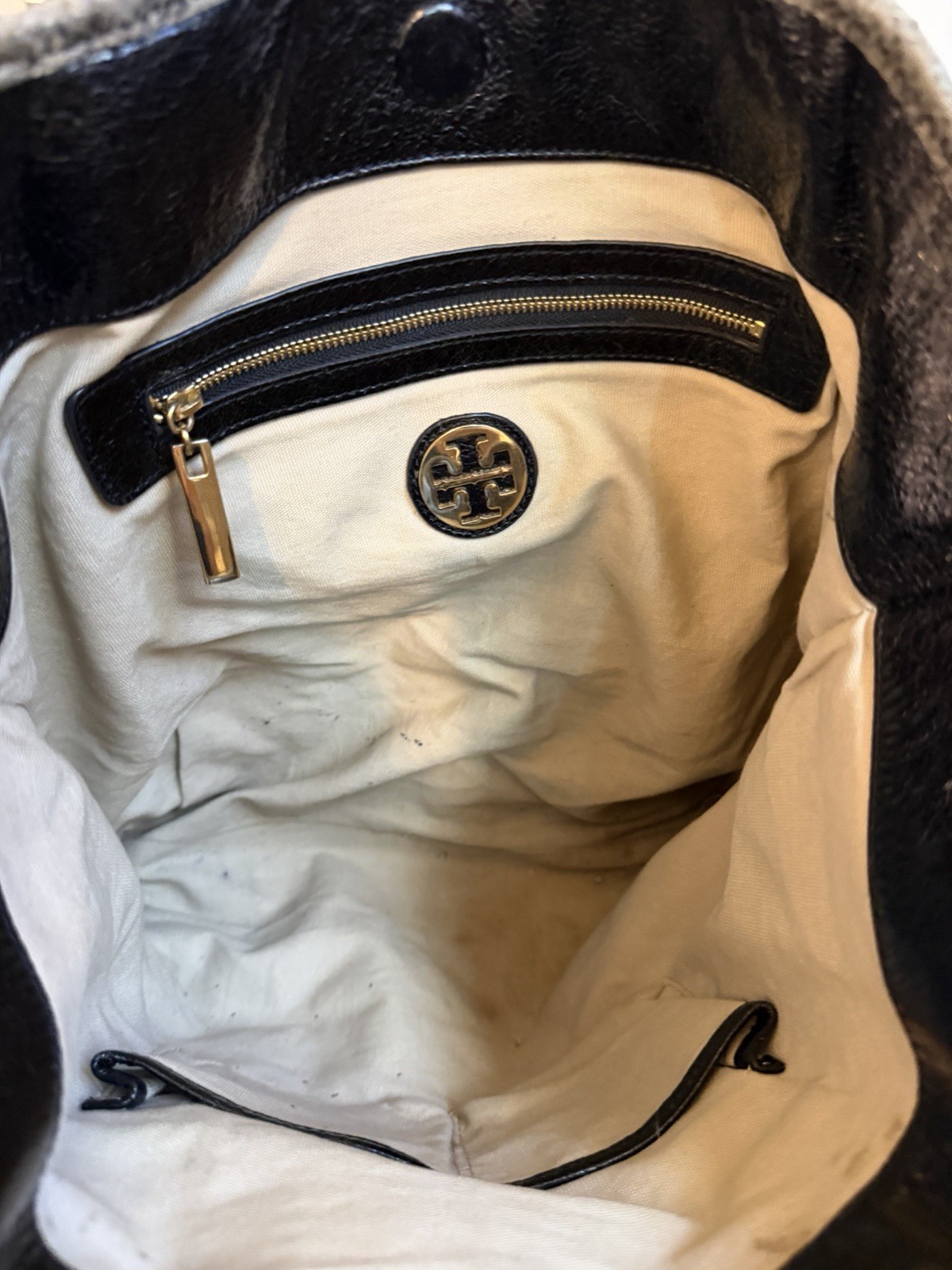 tory burch black pebbled leather Python Print Lea… - image 7