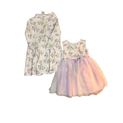 Blueberi Boulevard Girls Floral Dress and Jacket Set 4T Purple Lavender