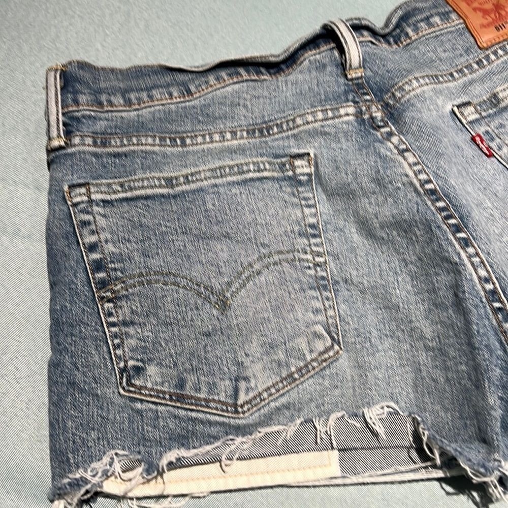 Levi's 511 Distressed Denim Cutoff Jean Shorts Size 10 thumbnail 6