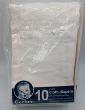 Gerber Prefold Cloth Diapers 20" x 14" NEW 3 ply center panel set of 4