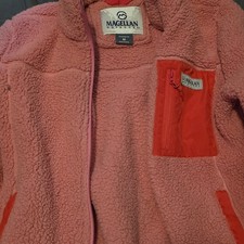 Magellan Outdoors Kid's Full Zip Jacket w/ Chest Pocket, Pink/Red, M