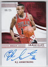 2024-25 Panini Immaculate B.J. Armstrong Heralded Signatures Red Ruby Auto /25