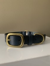 Luxury designer Leather Dog Collar Navy Medium Thick. Brand new RRP £80