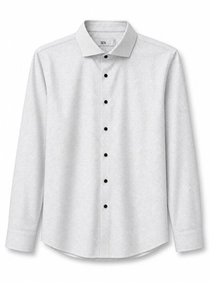 Polka Dot White Long Sleeve Dress Shirts for Men for sale | eBay