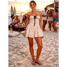 Free People Tea for Two Mini Dress Ivory size L