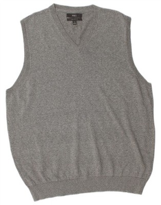 Marks & Spencer Mens Vest Tank Top XL Grey Cotton ZM05