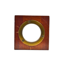 2 1/2 x 2 1/2 Wood Lens Board with 34mm Brass Mounting Ring