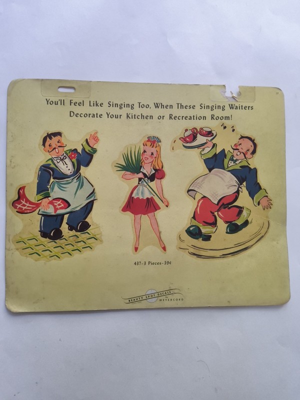 Vintage 1930s or 1940s Large Two Sided Page SALESMAN SAMPLE of Meyercord Decals